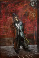Ernest Špitz, Klaun, Okolo 1957, Pastel na papieri