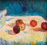 Peter Bartoš, Zátišie s jablkami, 1964, Olej na sololite