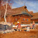 Jan Hála, Chalupa s brezou, 1948, Olej na plátne