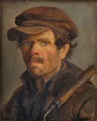 Viktor Krupec, Muž v šiltovke, 1921, Olej na plátne