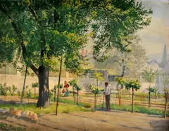 Viktor Krupec, V sade, 1926, Olej na plátne
