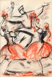 Greinerová Sibyla, Tanec, Okolo 1980, Pastel na papieri