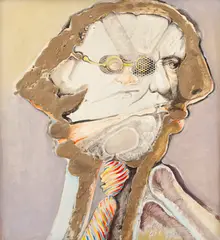 En Face by Stanislav Balko, 1987, Olej, pieskovanie na sololite, sold Jun 2012