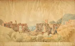 Karol Ľudovít Libay, Taormina, 1837, Akvarel na papieri