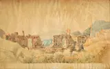Karol Ľudovít Libay, Taormina, 1837, Akvarel na papieri