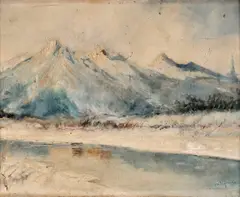 Ladislav Mednyánszky, Zimná tatranská krajina, Okolo 1890-1910., Olej na plátne, dublované na kartóne
