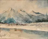 Zimná tatranská krajina by Ladislav Mednyánszky, Okolo 1890-1910., Olej na plátne, dublované na kartóne, sold Jun 2012
