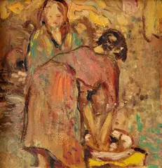Práčky by Ladislav Čemický, 1946, Olej na dreve, sold Jun 2012