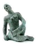 Vincent Hložník, Sediaci akt so zaklonenou hlavou, 1947, Bronz