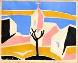 Ernest Zmeták, Taliansky motív, 1967, Farebný drevorez na papieri (27/33)