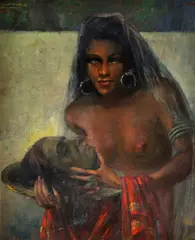 Helbing Aranka, Judita s hlavou Holoferna, Okolo 1930, Olej na plátne