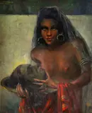 Helbing Aranka, Judita s hlavou Holoferna, Okolo 1930, Olej na plátne