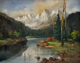 Mesterházy Dénes, Horské jazero, Okolo 1930, Olej na plátne
