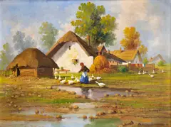 Mesterházy Dénes, Husiarka, Okolo 1930, Olej na plátne