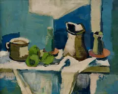 G. M. Monogramista, Zátišie, okolo 1960, tempera na papieri