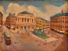 Bouchelle, Námestie II., Okolo 1950, Olej na plátne