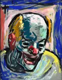 Ernest Špitz, Klaun, Okolo 1957, Pastel, tempera na papieri