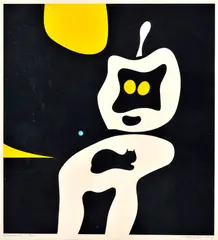 Andrej Barčík, Očakávanie I., 1974, Drevorez na papieri (9/50)