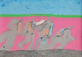 Milan Paštéka, Figurálna kompozícia, 1969, Pastel na papieri
