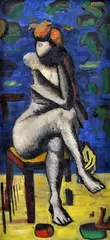 Stanislav Filko, Sediaci ženský akt, 1962, Olej na plátne