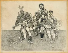 Hudba by Albín Brunovský, 1963, Lept na papieri (4/15), sold Jun 2012