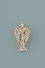 Prívesok – Anjel, Bez názvu, 2011, 18 k ružové zlato, 53 ks diamantov cca 1,1 ct, farba G-H, čistota VVS.