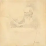 Šach so smrťou by Ladislav Mednyánszky, Okolo 1895, Ceruza, papier, sold May 2012