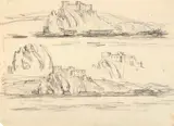 Ladislav Mednyánszky, Štúdie krajiny so zrúcaninou hradu (Beckov) – obojstranné