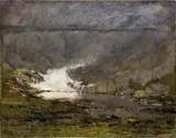 Odmäk v horách by Ladislav Mednyánszky, Okolo 1890, Olej, plátno, drevo, sold May 2012