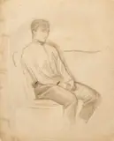 Ladislav Mednyánszky, Sediaci mládenec (Žena v tureckom sede, štúdia hlavy)