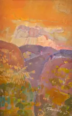 František Tanóczky, Jeseň na úbočí, 1991, Olej na kartóne