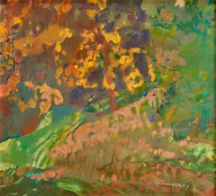 František Tanóczky, Rozkvitnutý les, 1993, Olej na kartóne