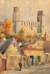 Richard Klein, Bratislavská Vydrica, Okolo 1920, Akvarel na papieri