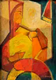 Ladislav Záborský, Na javisku, 1963, Olej na kartóne