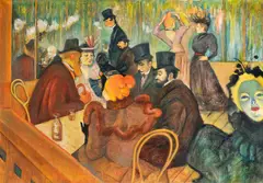 František Zvarík, Moulin Rouge (podľa Lautreca), Okolo 1985, Olej na plátne