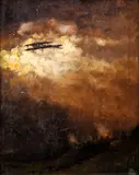 Dvojplošník (Výjav z prvej svetovej vojny) by Eugen Szepesi-Kuszka, 1915, Olej na plátne, sold Mar 2012