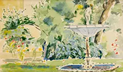 Max Schurmann, V parku, Okolo 1920, Akvarel na papieri