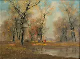 – Kovács László Kézdi, Dve ženy v brezovom háji, Okolo 1910, Olej na plátne