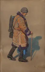 Arnošt Frolka, Muž z Moravského Slovácka, Okolo 1920, Pastel na papieri