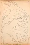 Honorio García Condoy, Dva ženské akty, 1948, Perokresba na papieri