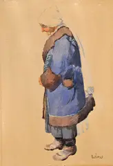 Žena z Moravského Slovácka by Rudolf Livora, 1931, Akvarel na papieri, sold Mar 2012