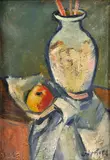 Rudolf Krivoš, Zátišie s ľudovým džbánom, 1957, Olej na plátne