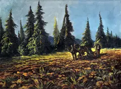 Oranie v Tatrách by Antonín Hála, Okolo 1920, Olej na plátne, sold Dec 2011
