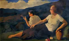 Gejza Salay, Dvaja v horách, 1932, Olej na plátne