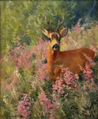 Srnec by Karl Sovanka, Okolo 1930, Olej na plátne, sold Dec 2011