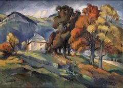 Géza Angyal, Jeseň pri Kremnici, 1951, Olej na plátne