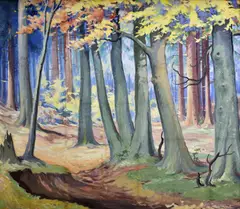 Karol Ondreička, Les, 1958, Olej na kartóne