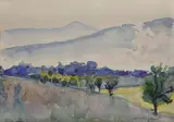 Imro Weiner-Kráľ, Pri Maníne, 1955, Akvarel na papieri
