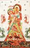 Ľudovít Fulla, Perníková madona s anjelmi, okolo 1965, Akvarel, tuš na papieri