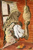 Miloš Alexander Bazovský, V chalupe, Okolo 1935, Gvaš, tuš na papieri